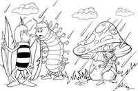 coloriage maya l abeille l orage